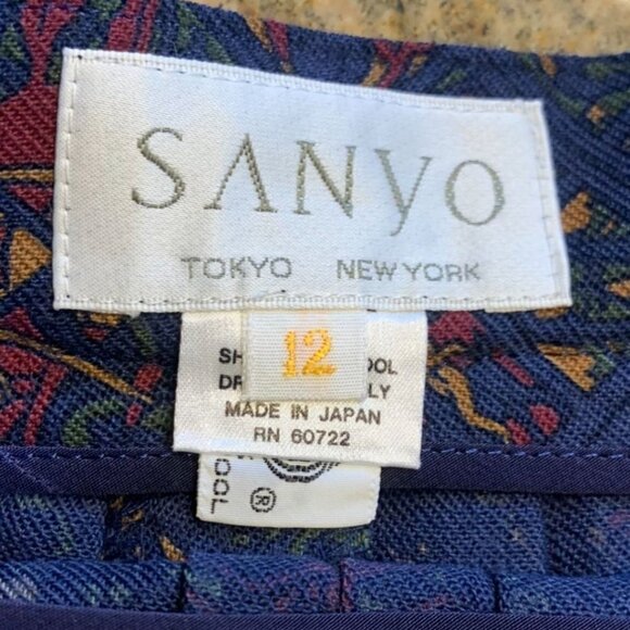 NWT Vintage 70s SANYO Japan Wool Pleated Maxi Skirt Full Equestrian 12/Medium - Picture 6 of 12